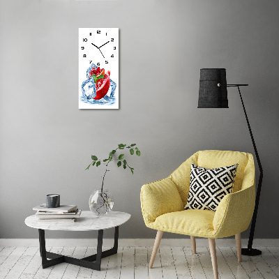 Moderne wanduhr Granatapfel und Eis