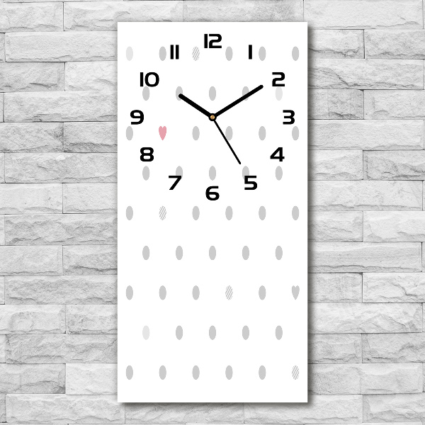 Moderne wanduhr Punkte und Herzen