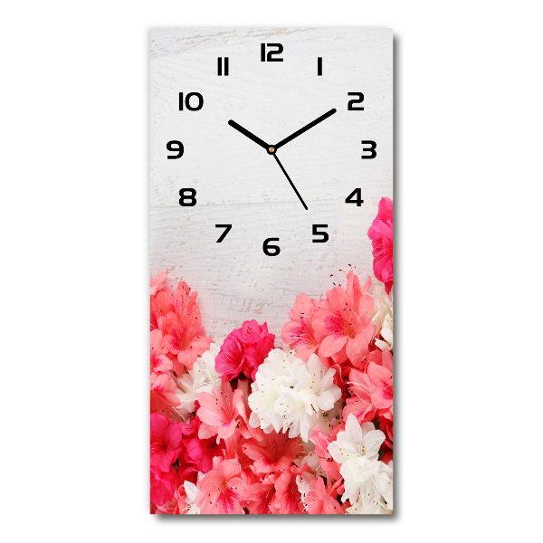 Wanduhr Blumen auf Holz