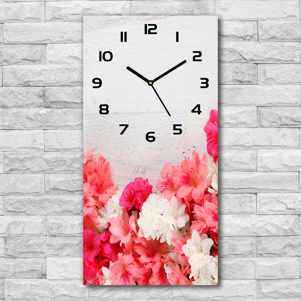 Wanduhr Blumen auf Holz