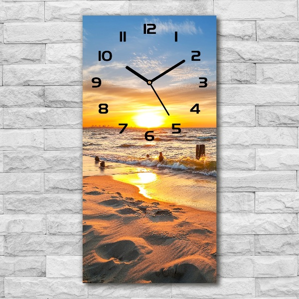 Wanduhr Sonnenuntergang am Meer