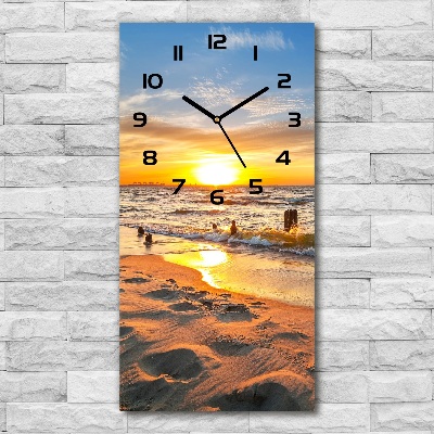 Wanduhr Sonnenuntergang am Meer