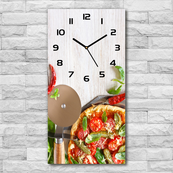 Moderne wanduhr Pizza