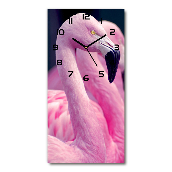 Moderne wanduhr Flamingos