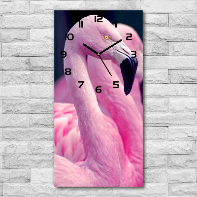 Moderne wanduhr Flamingos