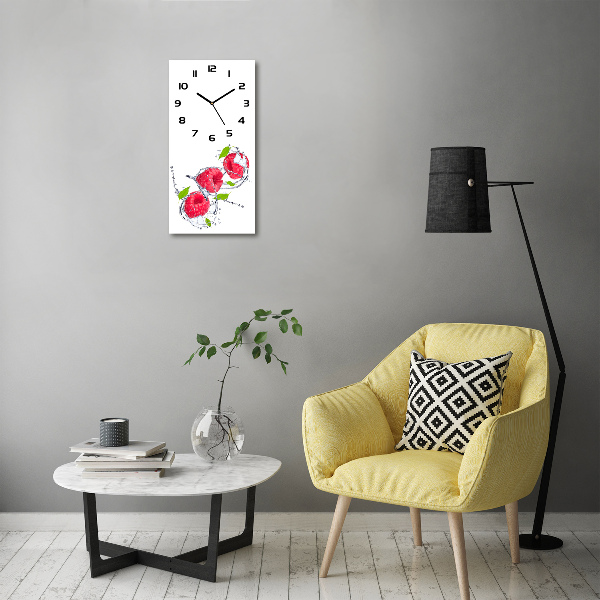 Moderne wanduhr Himbeeren