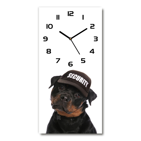 Wanduhr Rottweiler mit Mütze