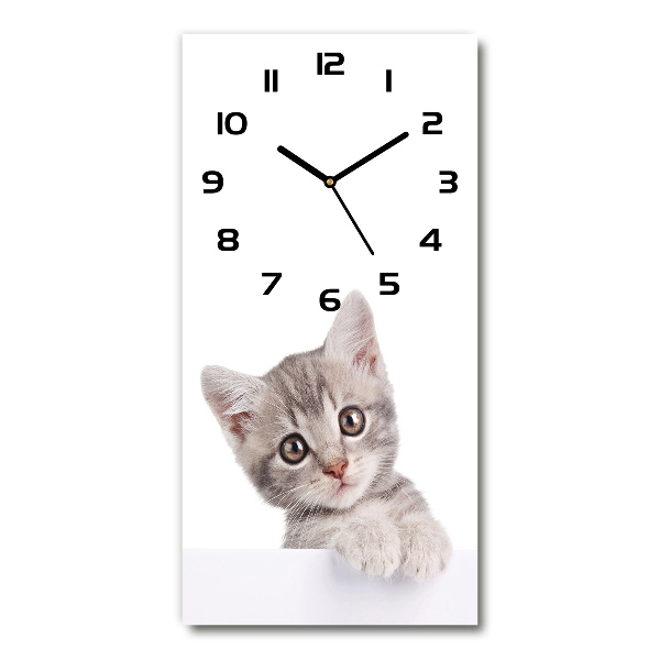 Wanduhr Graue Katze