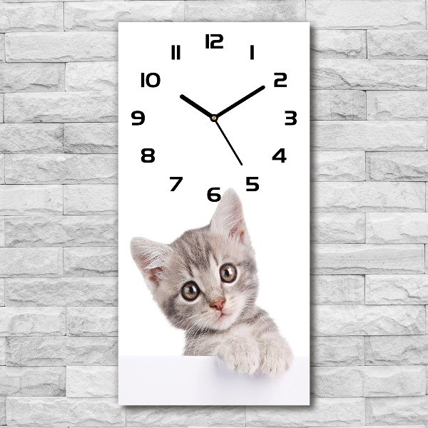 Wanduhr Graue Katze