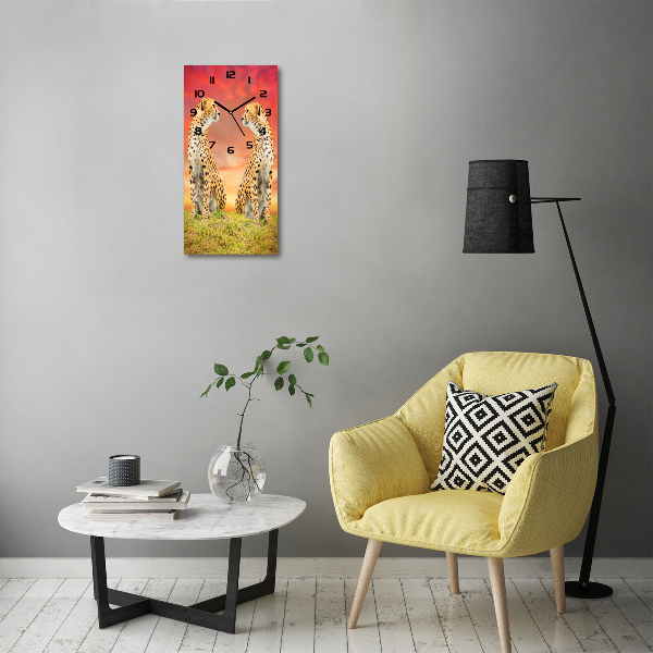 Wanduhr Zwei Geparden