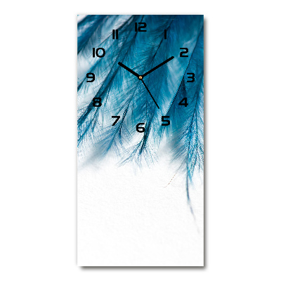 Wanduhr Blaue Federn