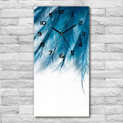 Wanduhr Blaue Federn