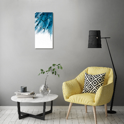 Wanduhr Blaue Federn