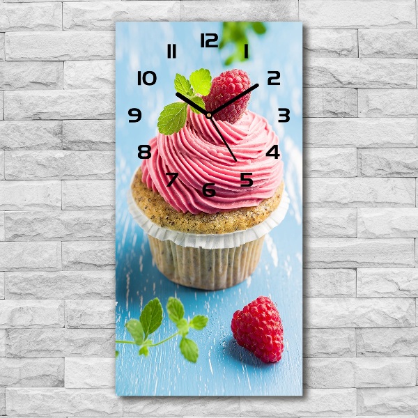 Moderne wanduhr Himbeer-Cupcake
