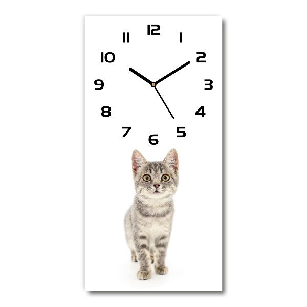 Moderne wanduhr Graue Katze