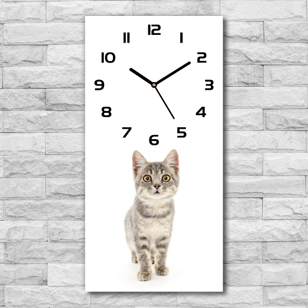 Moderne wanduhr Graue Katze