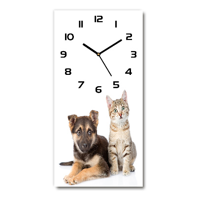 Wanduhr Hund und Katze