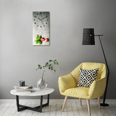 Moderne wanduhr Tomaten und Basilikum