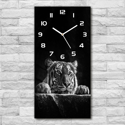 Wanduhr aus glas Tiger