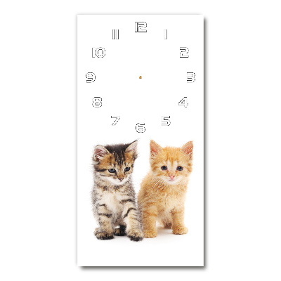 Wanduhr aus glas Braune und rote Katze