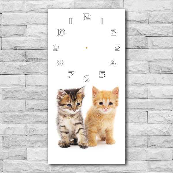 Wanduhr aus glas Braune und rote Katze