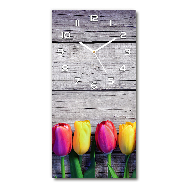 Vertikale Uhr Bunte Tulpen
