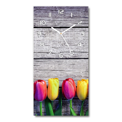 Vertikale Uhr Bunte Tulpen