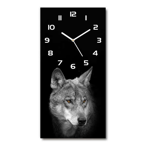 Wanduhr aus glas Wolf