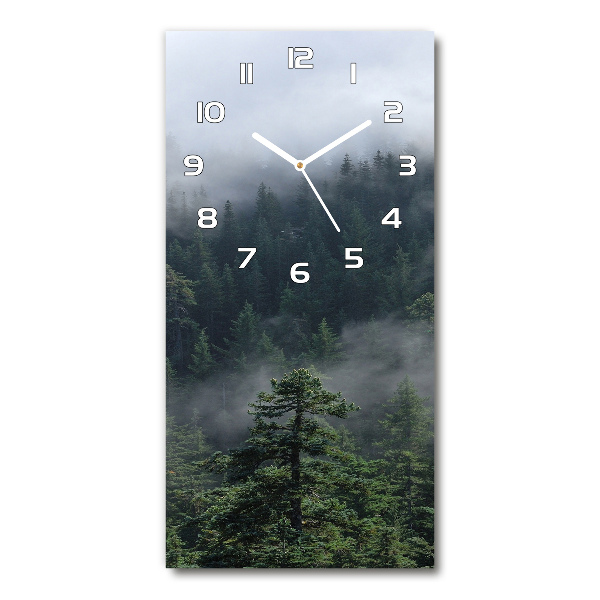 Wanduhr aus glas Nebel über dem Wald