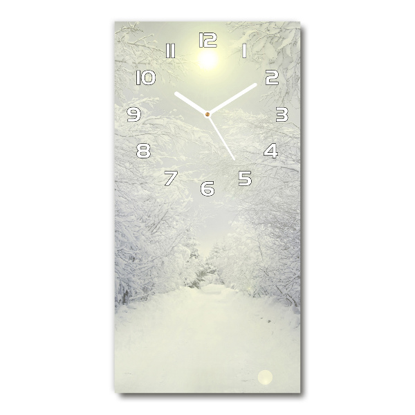 Wanduhr aus glas Wald im Winter