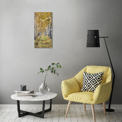 Wanduhr aus glas Birkenwald