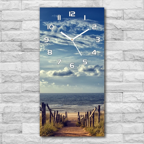 Wanduhr aus glas Weg zum Strand