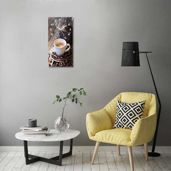 Wanduhr aus glas Eine Tasse Kaffee