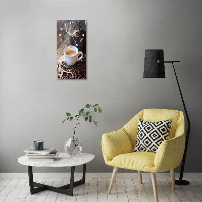 Wanduhr aus glas Eine Tasse Kaffee