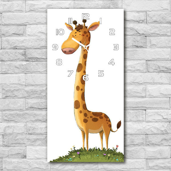 Wanduhr aus glas Giraffe