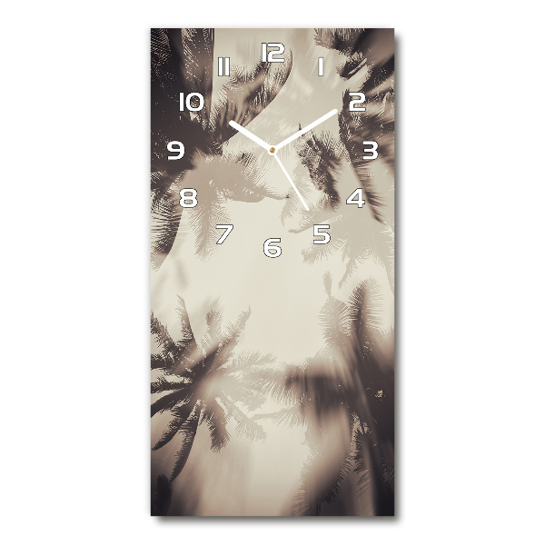 Wanduhr aus glas Palmen