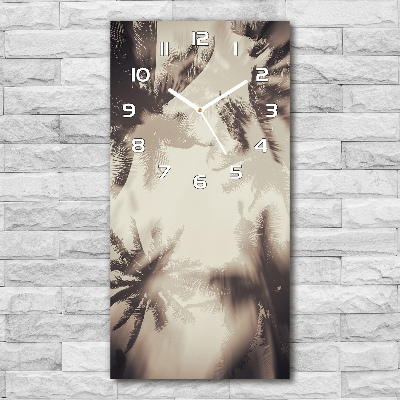 Wanduhr aus glas Palmen