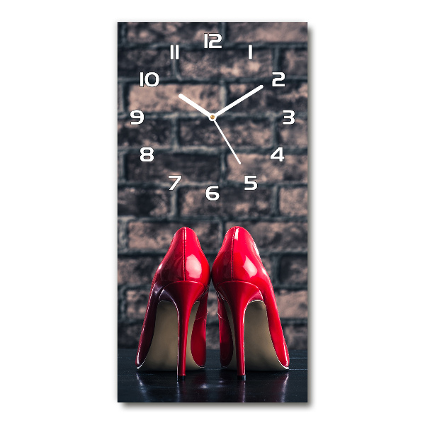Wanduhr aus glas Rote High Heels