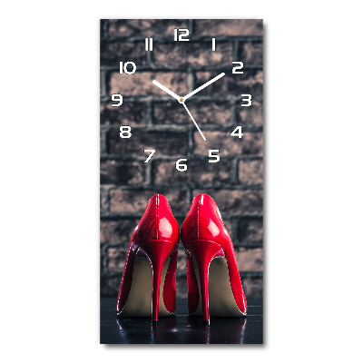 Wanduhr aus glas Rote High Heels