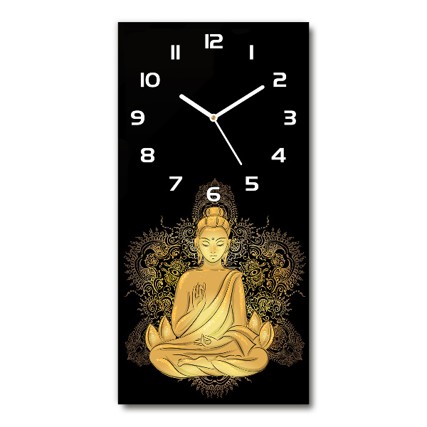 Wanduhr aus glas Buddha und Mandala