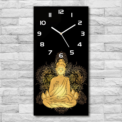 Wanduhr aus glas Buddha und Mandala