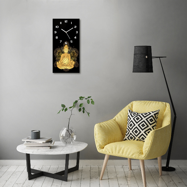 Wanduhr aus glas Buddha und Mandala
