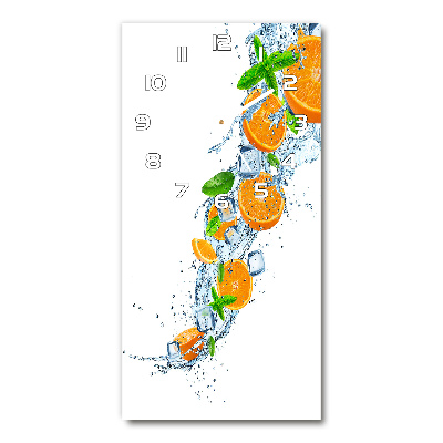 Wanduhr aus glas Orangen