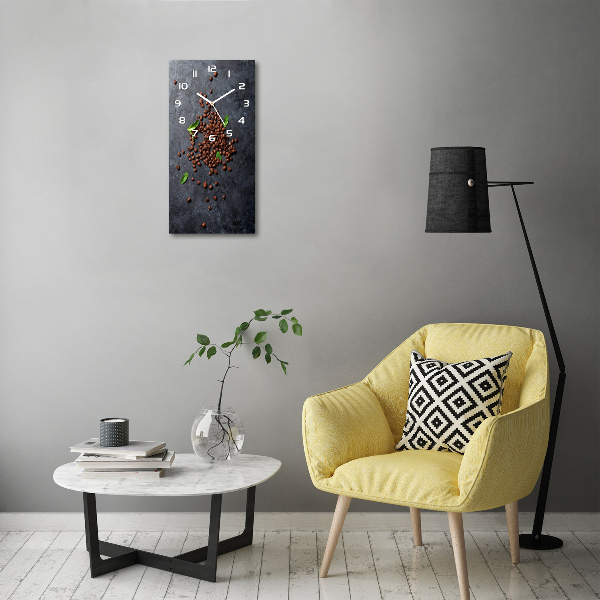 Wanduhr aus glas Kaffeebohnen