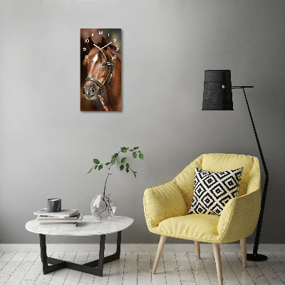 Wanduhr aus glas Porträt eines Pferdes