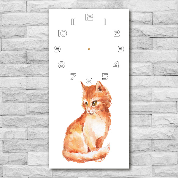 Wanduhr aus glas Ingwerkatze