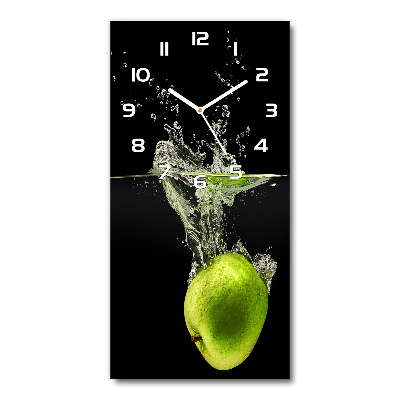 Wanduhr aus glas Grüne Äpfel