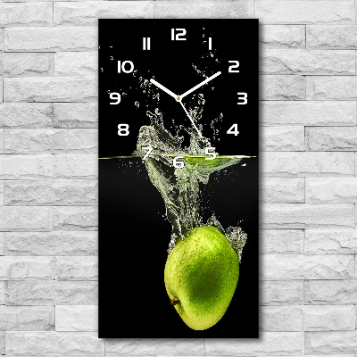 Wanduhr aus glas Grüne Äpfel