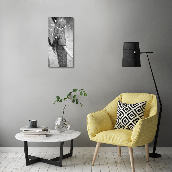 Wanduhr aus glas Elefant