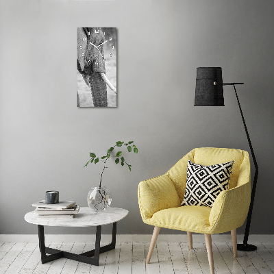 Wanduhr aus glas Elefant